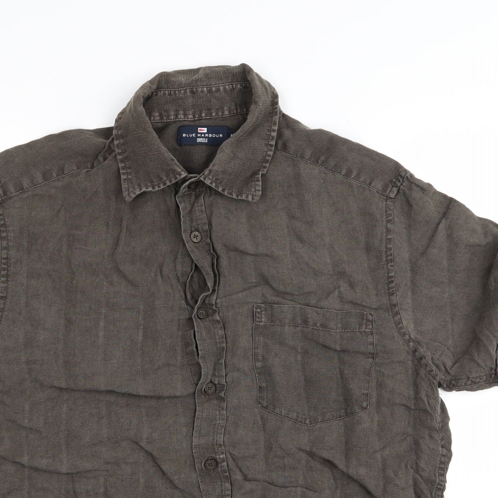 Blue Harbour Mens Brown    Button-Up Size M