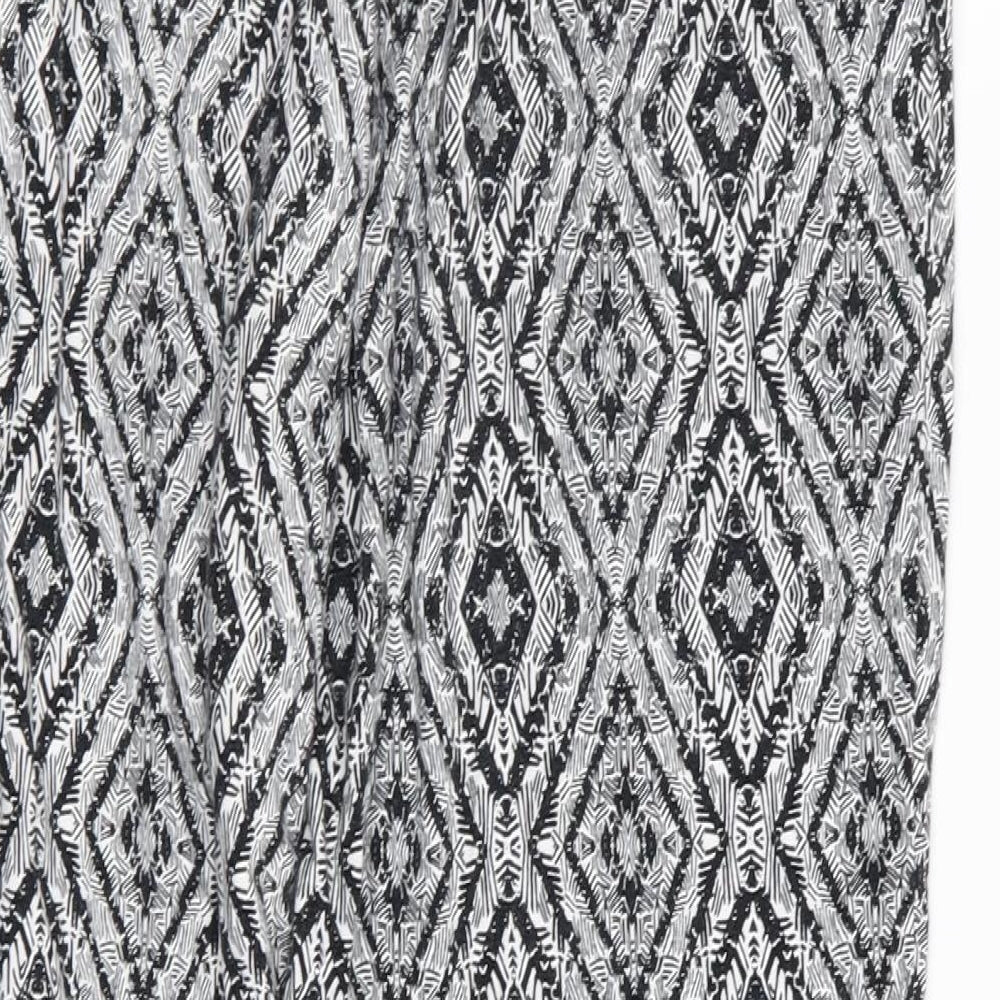 New Look Womens Black Geometric  Trousers  Size 12 L25 in