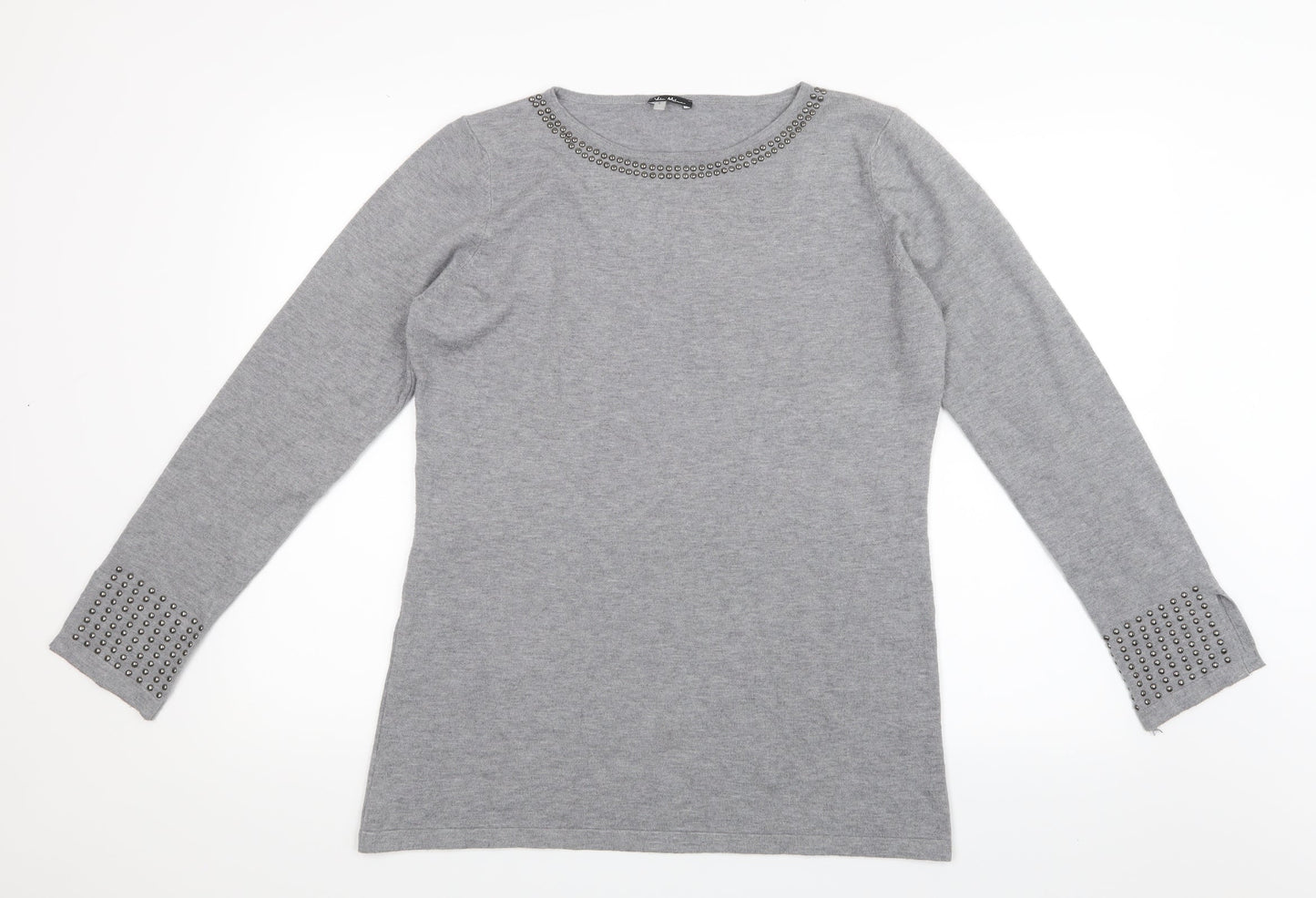 Vila Milano Womens Grey  Knit Pullover Jumper Size L