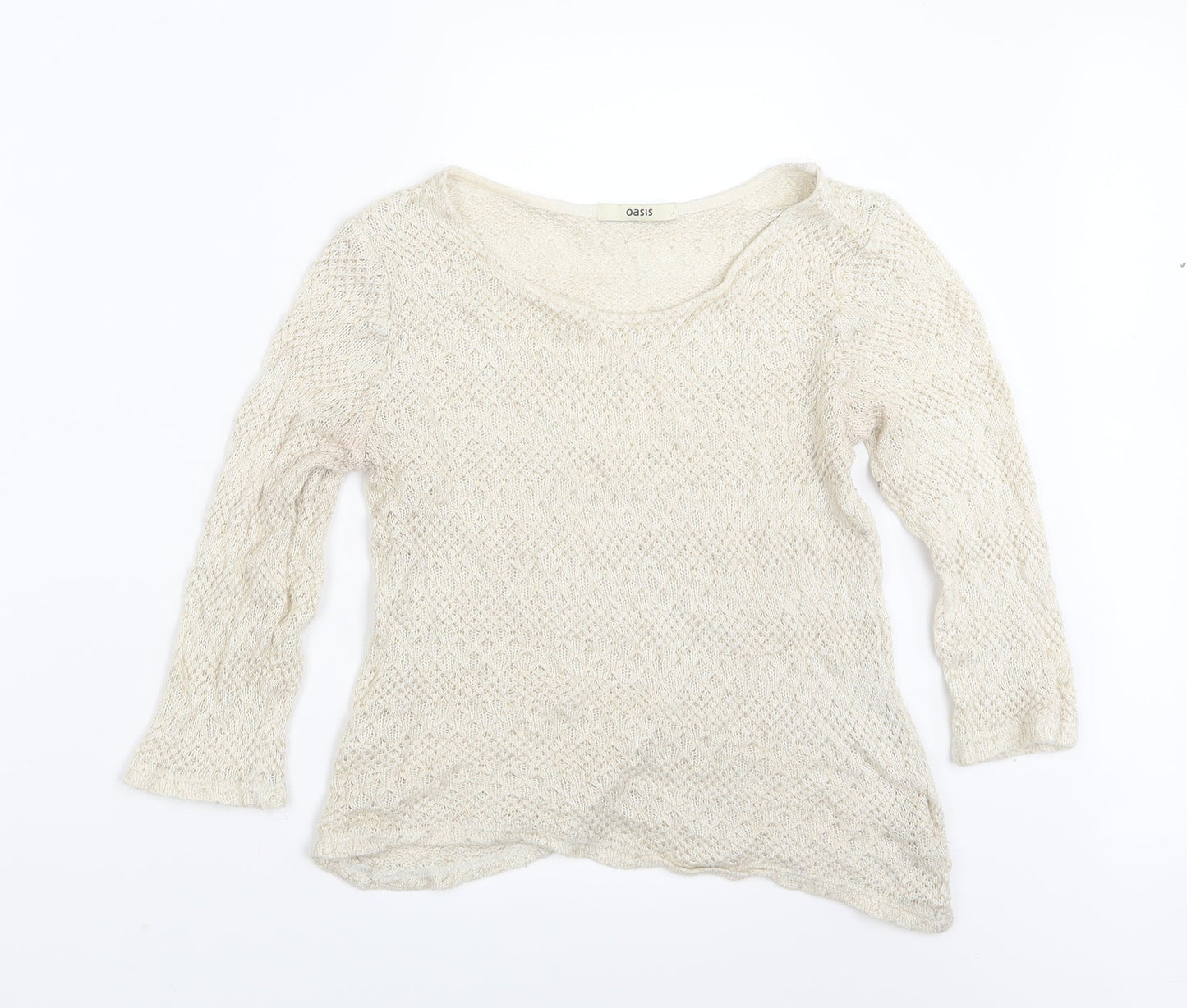 Oasis Womens Ivory  Knit Pullover Jumper Size L