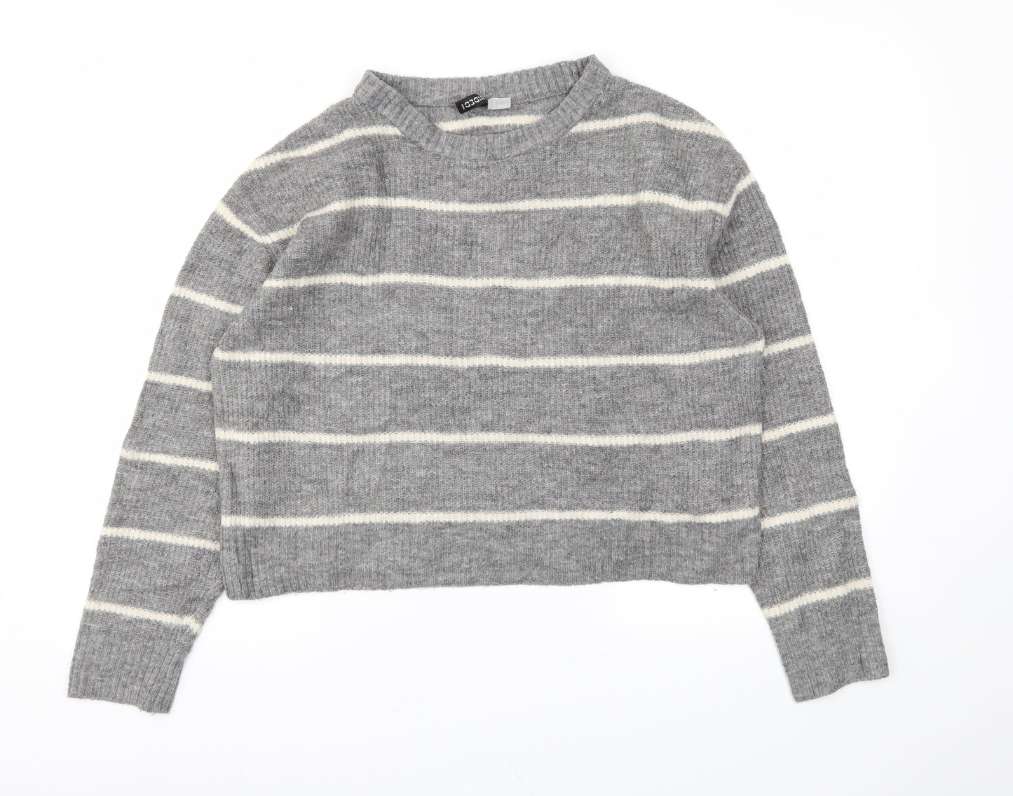 H&M Womens Grey Striped  Pullover Jumper Size S