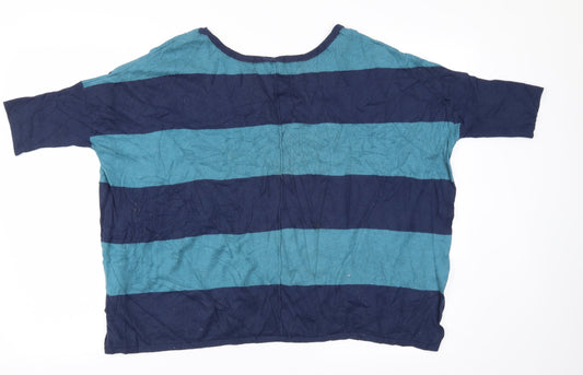 Dorothy Perkins Womens Blue Striped  Basic T-Shirt Size 10