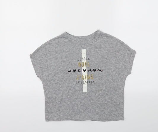 River Island Girls Grey   Basic T-Shirt Size 5-6 Years
