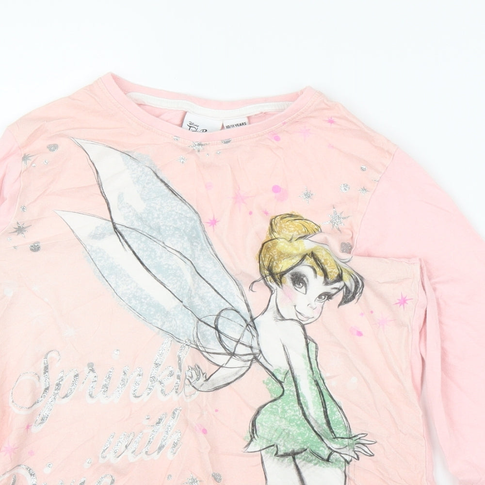 Young Dimension Girls Pink   Basic T-Shirt Size 10 Years  - Tinkerbell