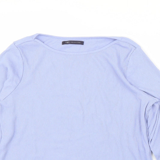M&S Womens Blue   Basic Blouse Size 14