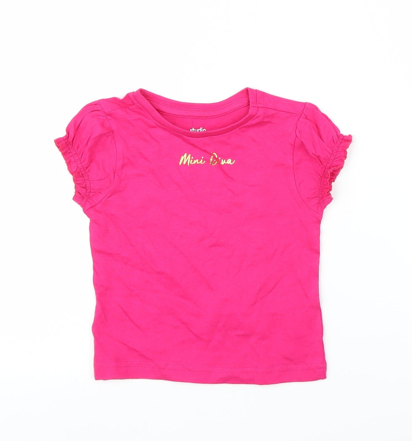 Studio Girls Pink   Basic T-Shirt Size 12-18 Months