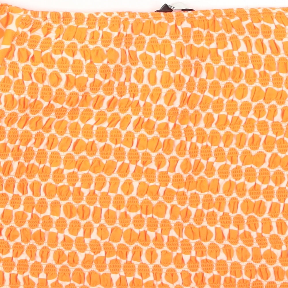 Very Womens Orange Polka Dot  Basic Blouse Size 18