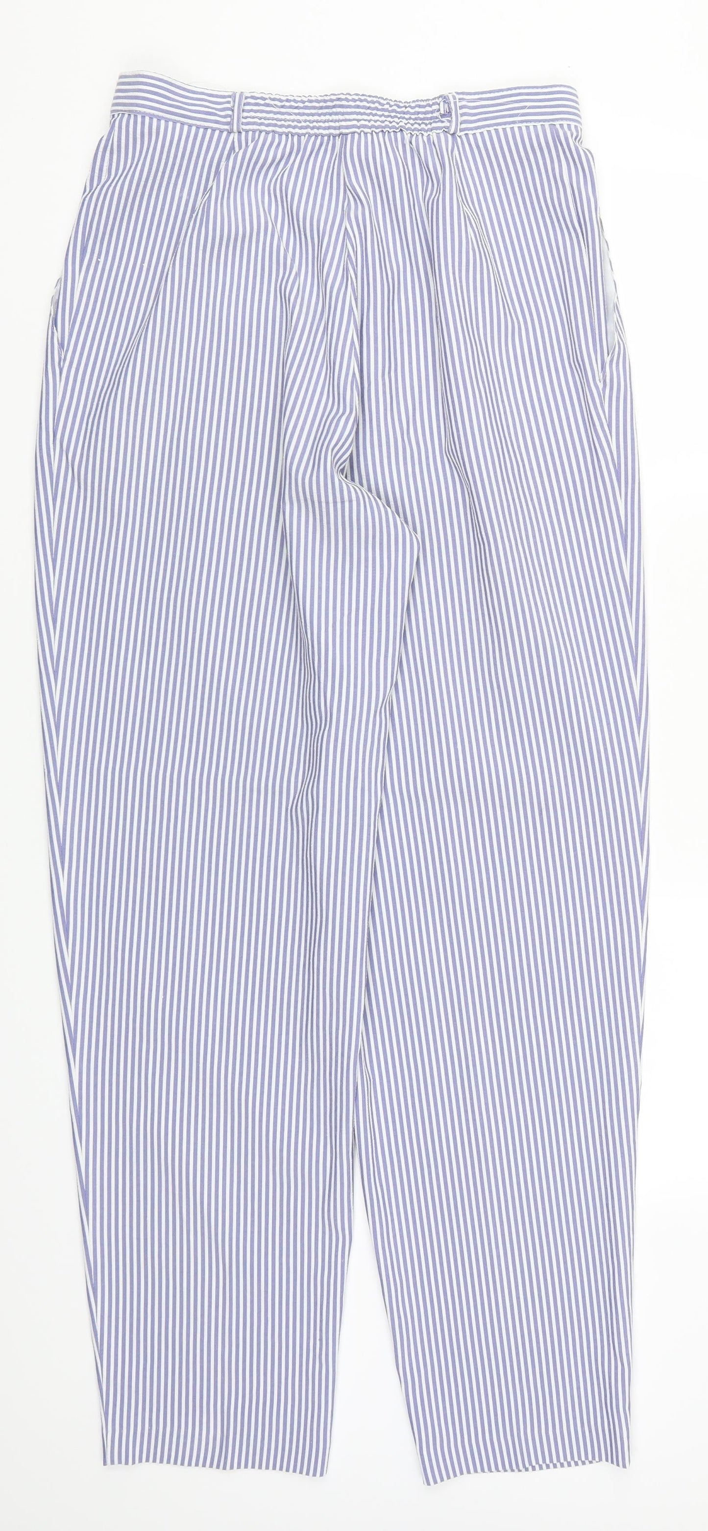 Marks and Spencer Womens Blue Striped  Trousers  Size 14 L30 in