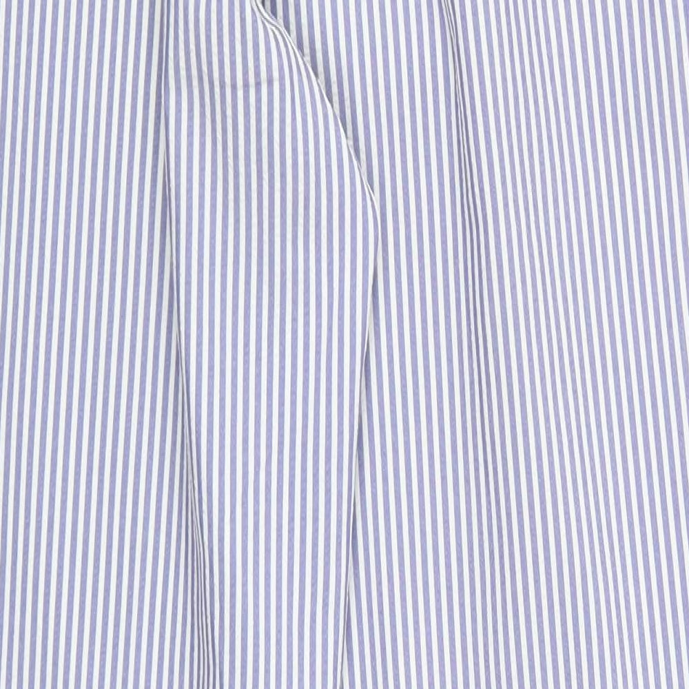 Marks and Spencer Womens Blue Striped  Trousers  Size 14 L30 in