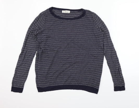 LOGG Womens Blue Striped  Pullover Jumper Size S