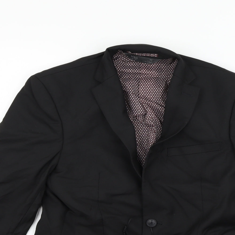Marks and Spencer Mens Black   Jacket Coat Size 36