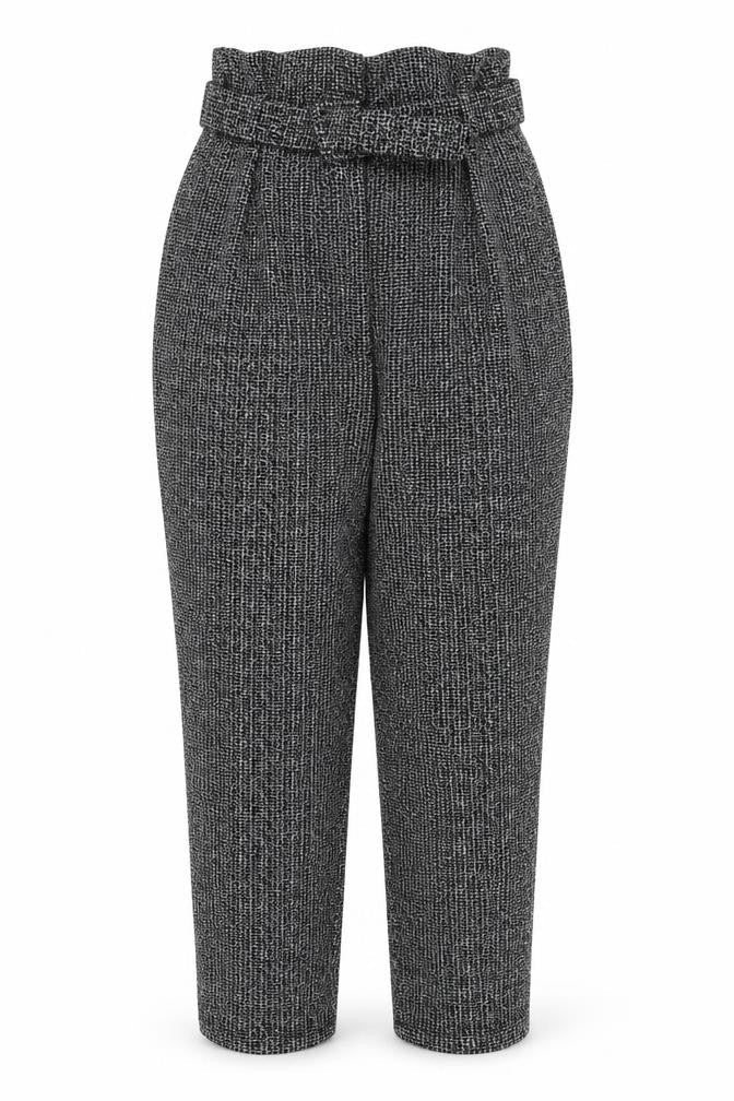 Pieces Womens Grey   Trousers  Size M L27 in - FRILL WAIST LINE