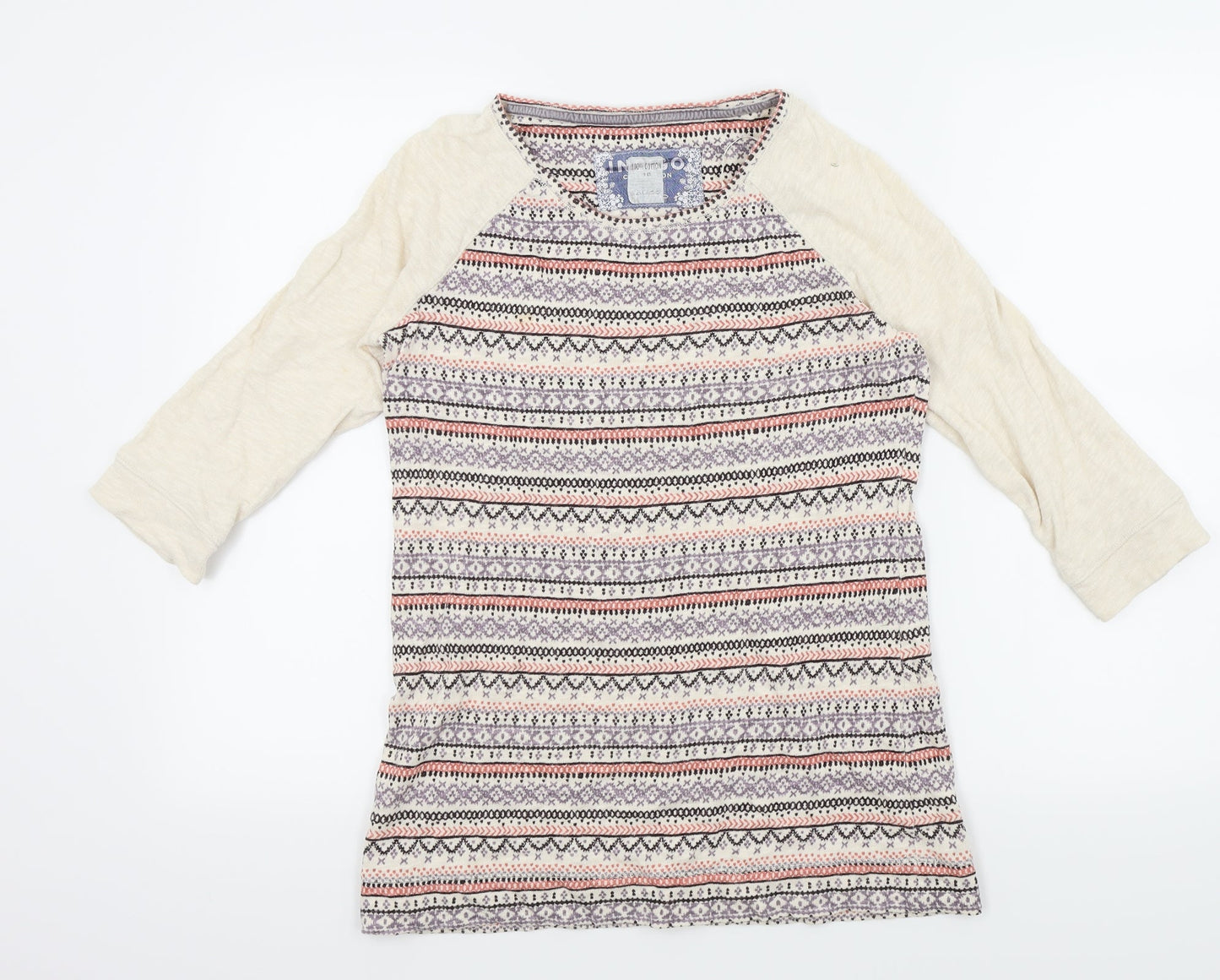 Indigo Womens Multicoloured Geometric  Pullover Jumper Size 10