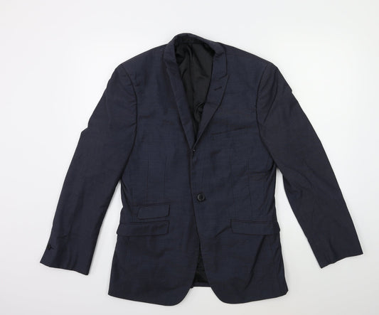 165 Mens Blue Striped  Jacket Suit Jacket Size 38