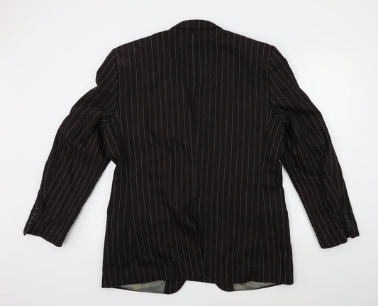 REMUS Mens Brown Striped  Jacket Suit Jacket Size 42