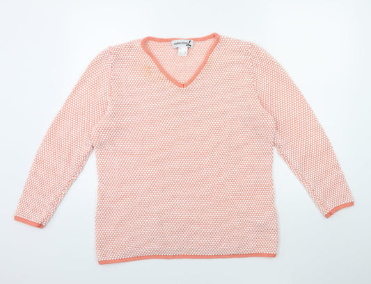 Collections Womens Orange  Knit Pullover Jumper Size 20