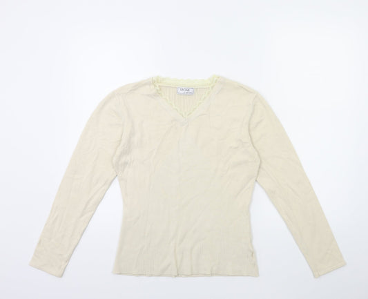 Nightingales Womens Beige  Knit Pullover Jumper Size L