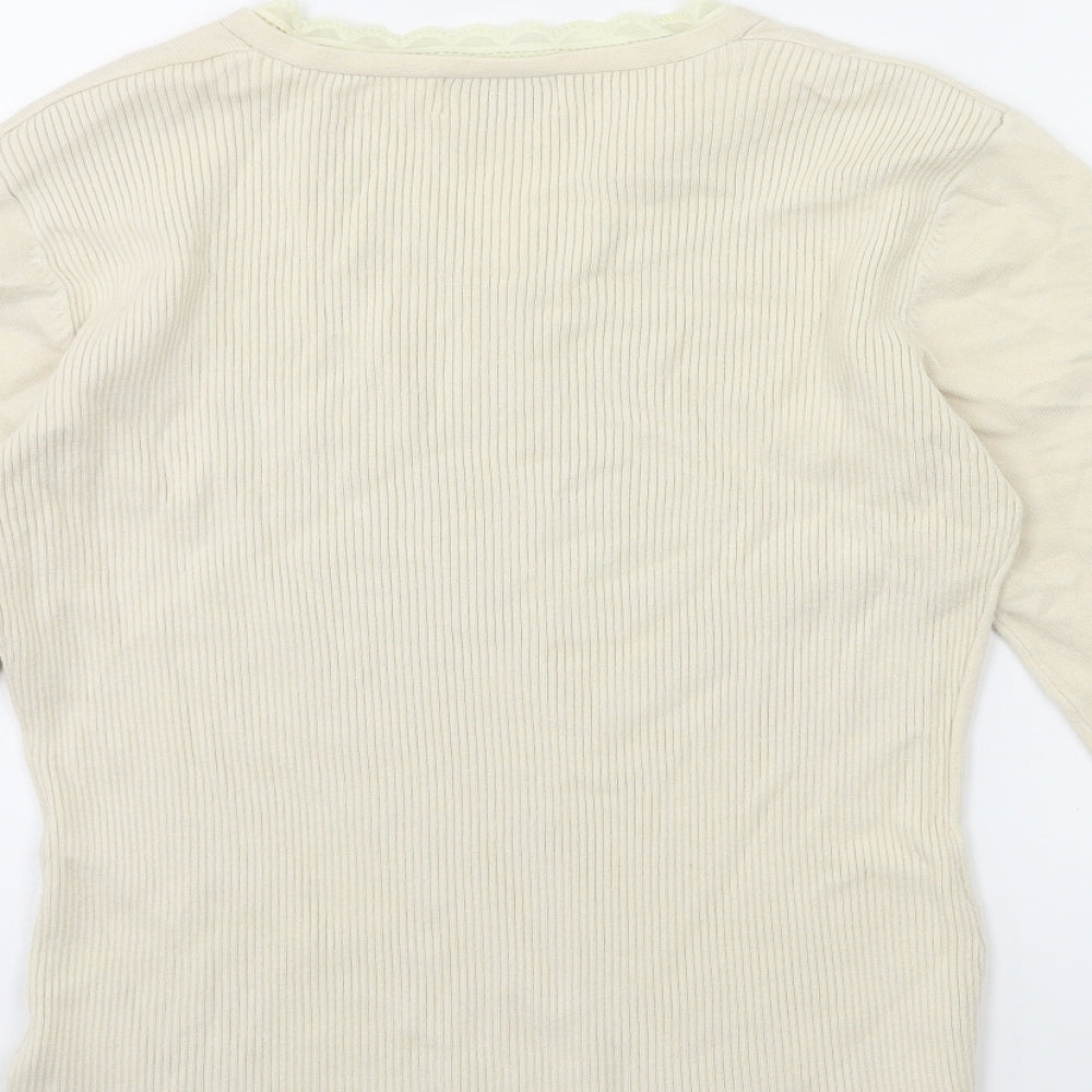 Nightingales Womens Beige  Knit Pullover Jumper Size L