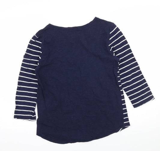 Gap Womens Blue Striped Jersey Basic T-Shirt Size M