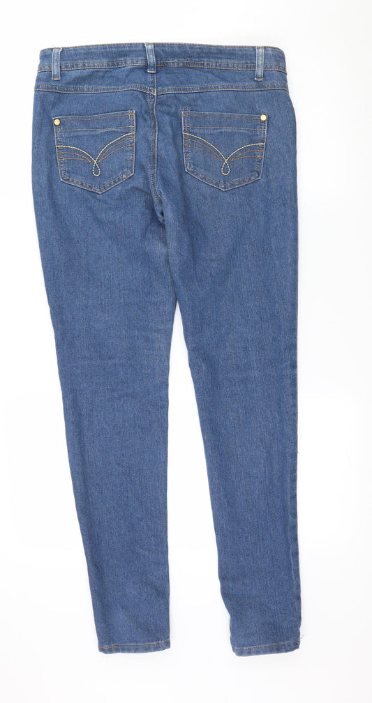 Denim & Co. Womens Blue  Denim Skinny Jeans Size 10 L30 in