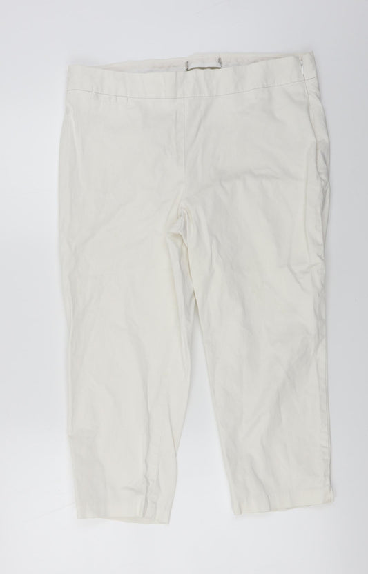 Preworn  Womens White   Cropped Trousers Size 32 in