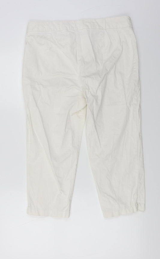 Preworn  Womens White   Cropped Trousers Size 32 in