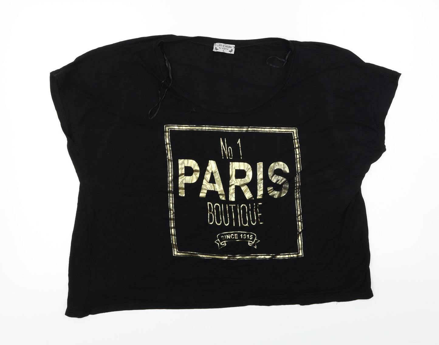 fine collection Womens Black   Basic T-Shirt Size L