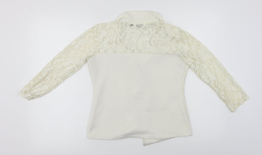 Select  Womens White   Full Zip Jumper Size 8