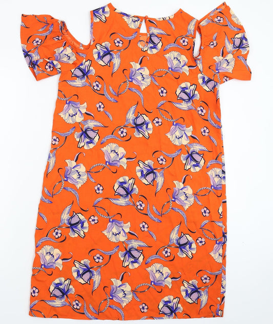 Pep&Co Womens Orange Floral  Mini  Size 8