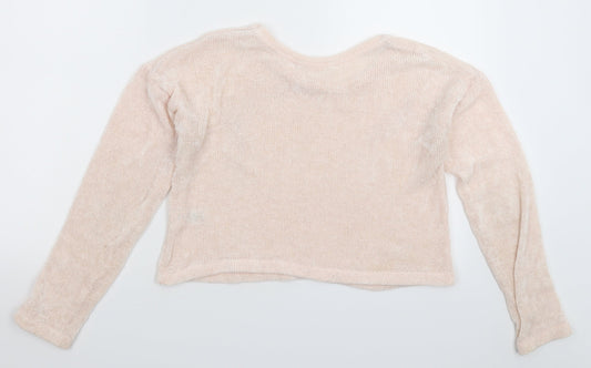 Candy Couture Girls Pink  Knit Pullover Jumper Size 13 Years