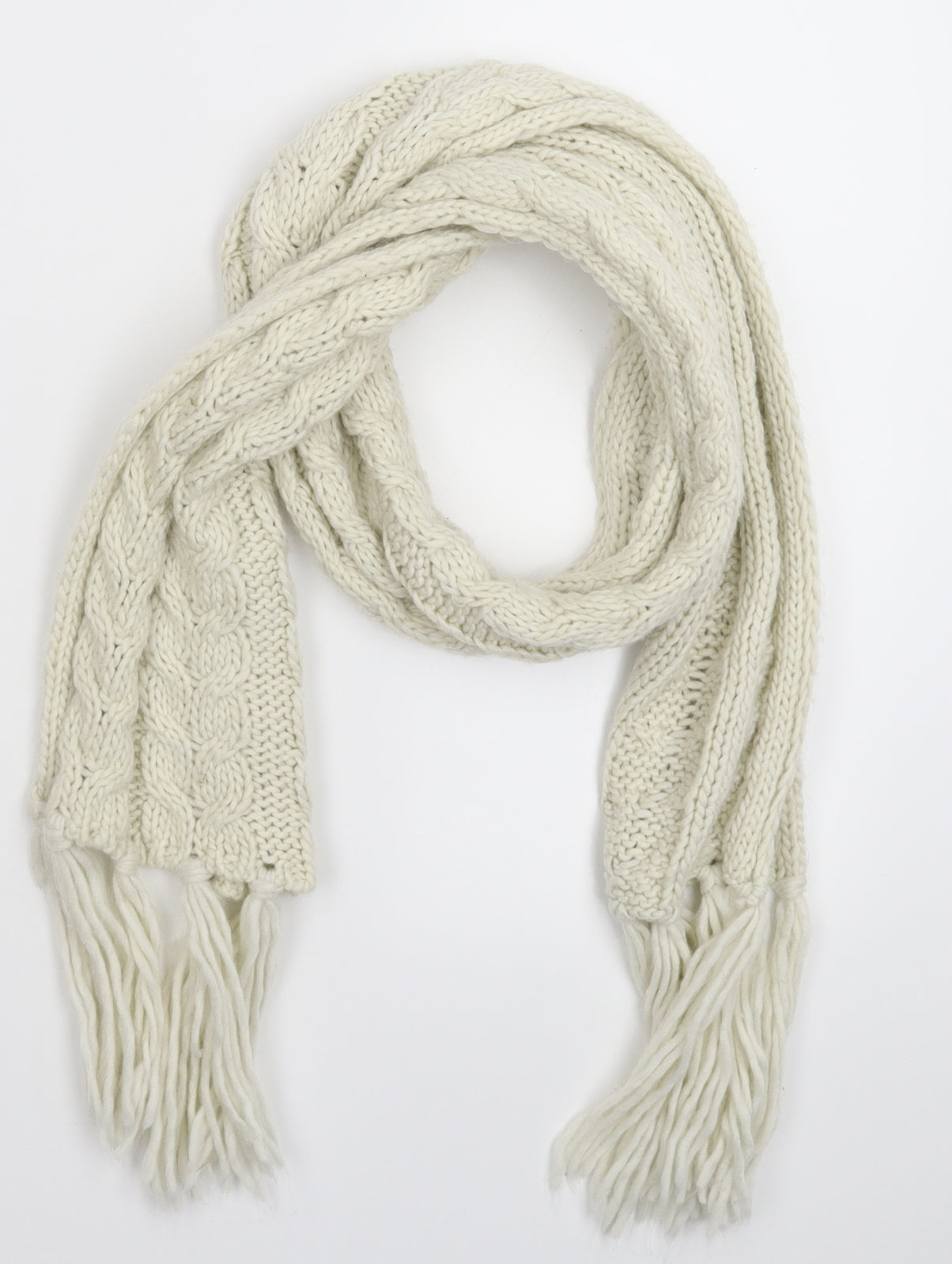 Preworn Womens White  Knit  Scarf