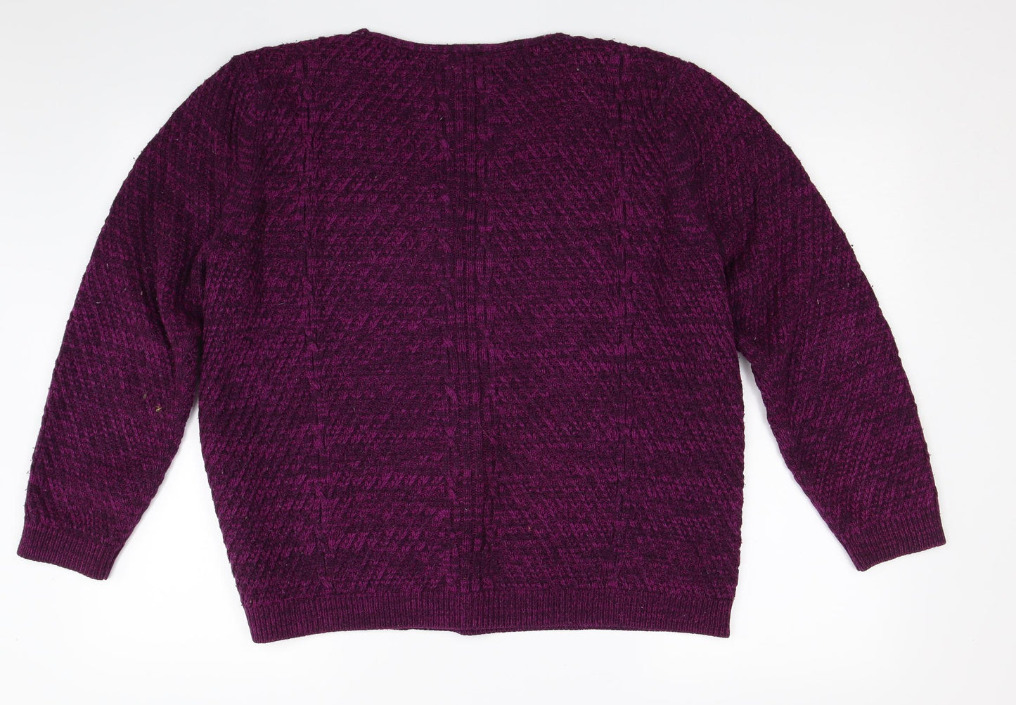 BM Womens Purple  Knit Pullover Jumper Size M