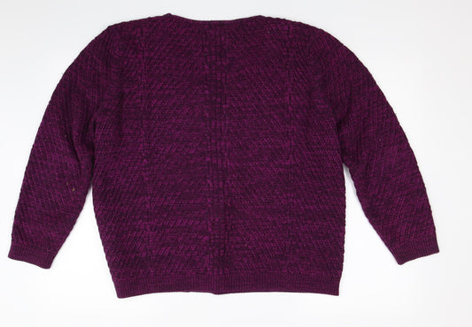 BM Womens Purple  Knit Pullover Jumper Size M