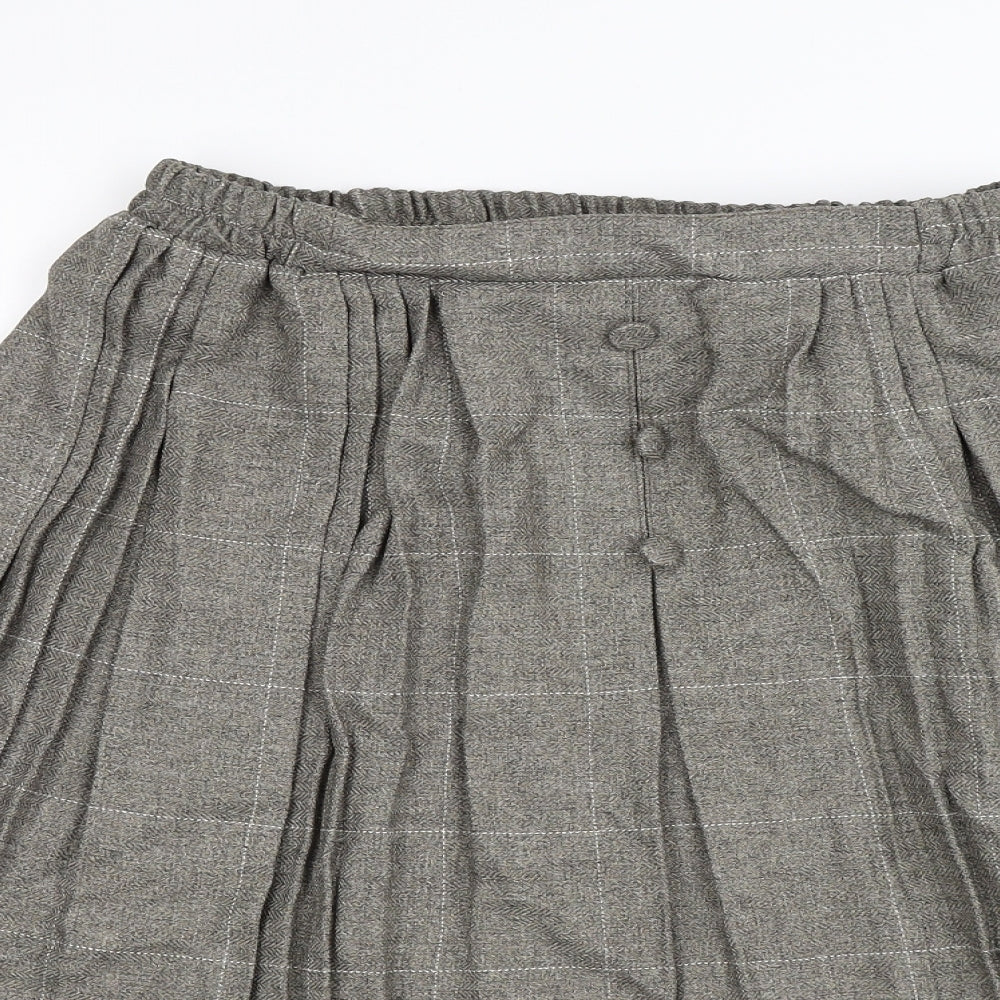 Preworn Womens Brown Check  A-Line Skirt Size S