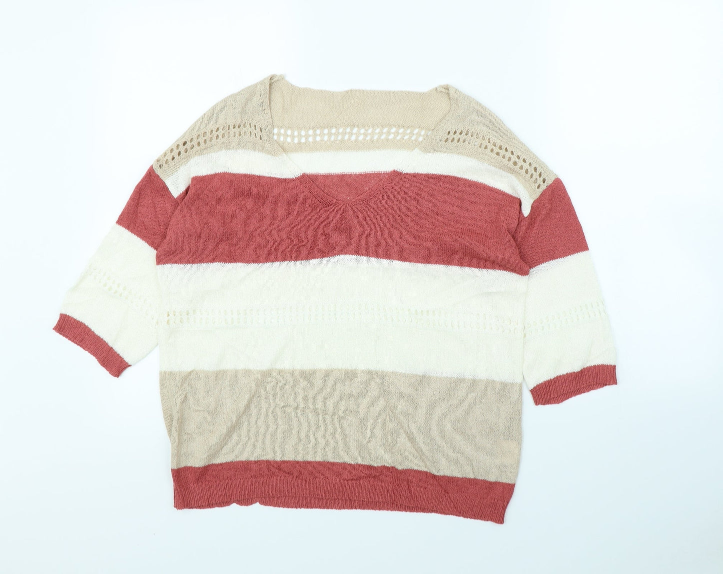 Preworn Womens Multicoloured Striped  Pullover Jumper Size S