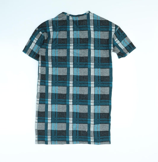 Select Womens Green Check  T-Shirt Dress  Size 6