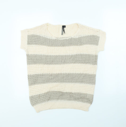 intuition Womens Beige Striped  Pullover Jumper Size 10