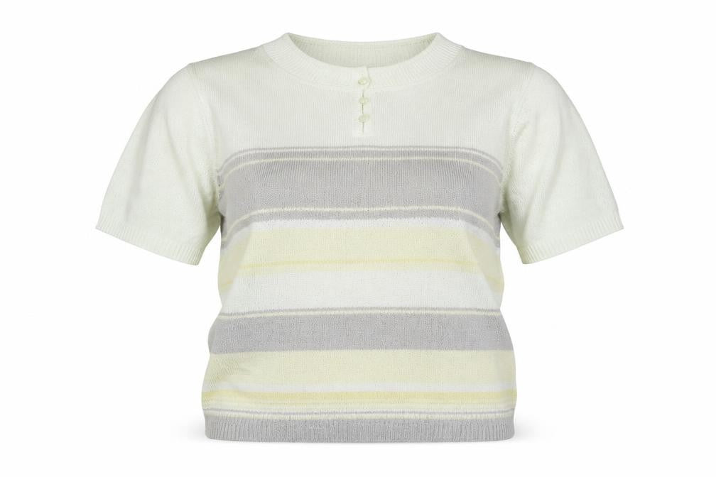 Bonmarché Womens White Striped  Basic Tank Size M