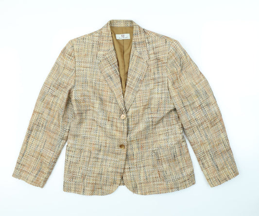 Paula Borges Womens Beige   Jacket  Size 14  - shoulder pads