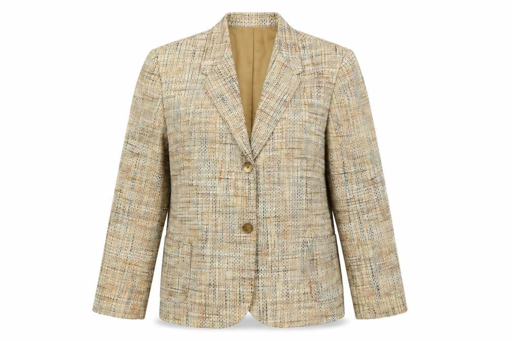 Paula Borges Womens Beige   Jacket  Size 14  - shoulder pads