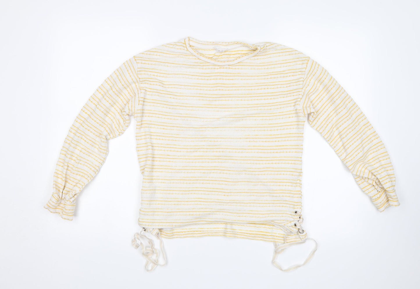 Matalan Womens Yellow Striped  Pullover Jumper Size 10