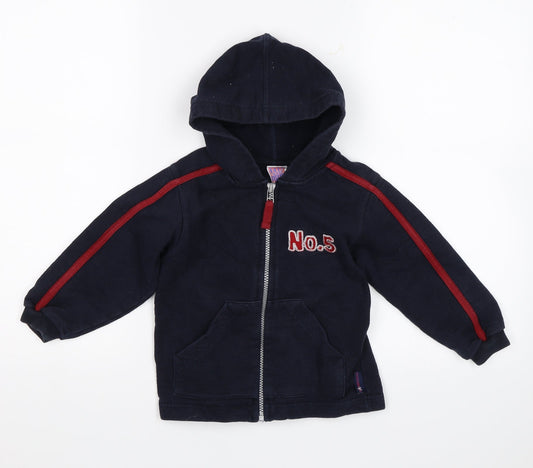 Salt Pepper Boys Blue   Full Zip Hoodie Size 3-4 Years  - No. 5
