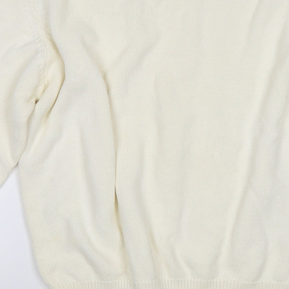 Angelo Santini Womens White   Pullover Jumper Size L