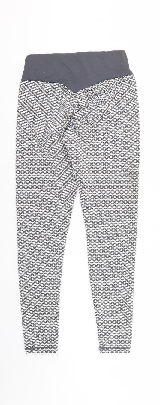 Preworn Womens Grey Polka Dot   Leggings Size S L26 in