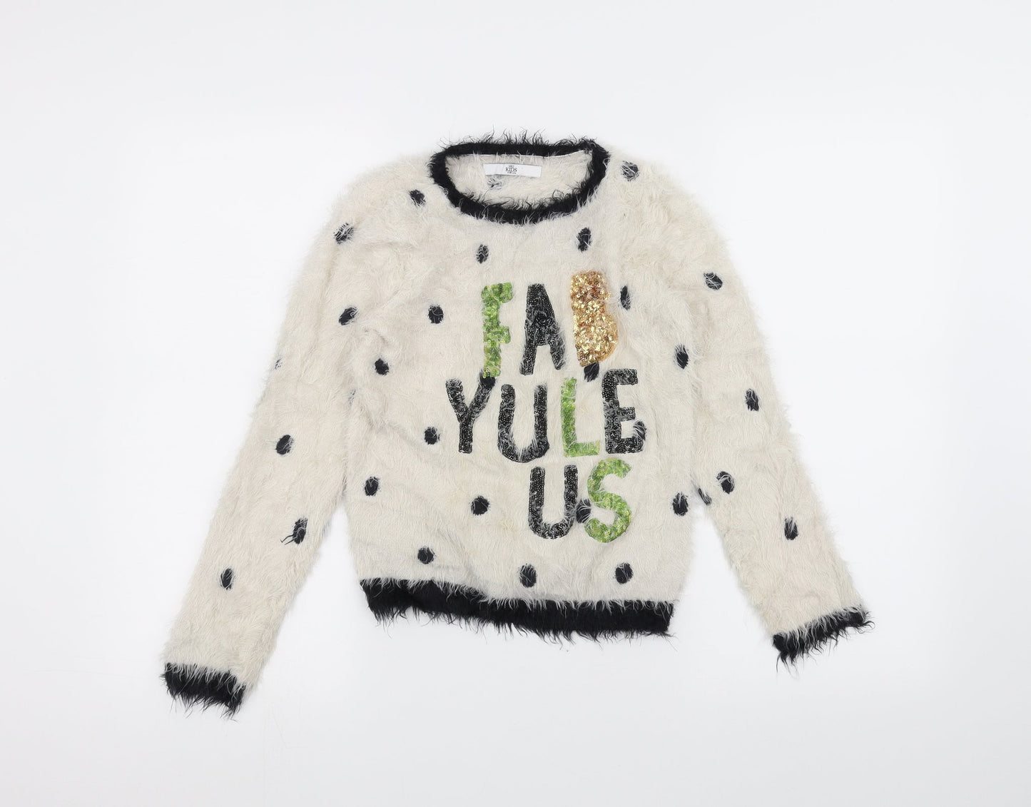 Marks and Spencer Girls White   Pullover Jumper Size 9-10 Years
