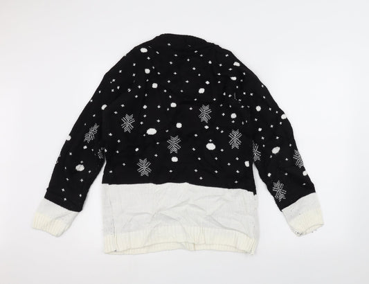 Preworn Mens Black  Knit Pullover Jumper Size S  - Christmas  Jumper