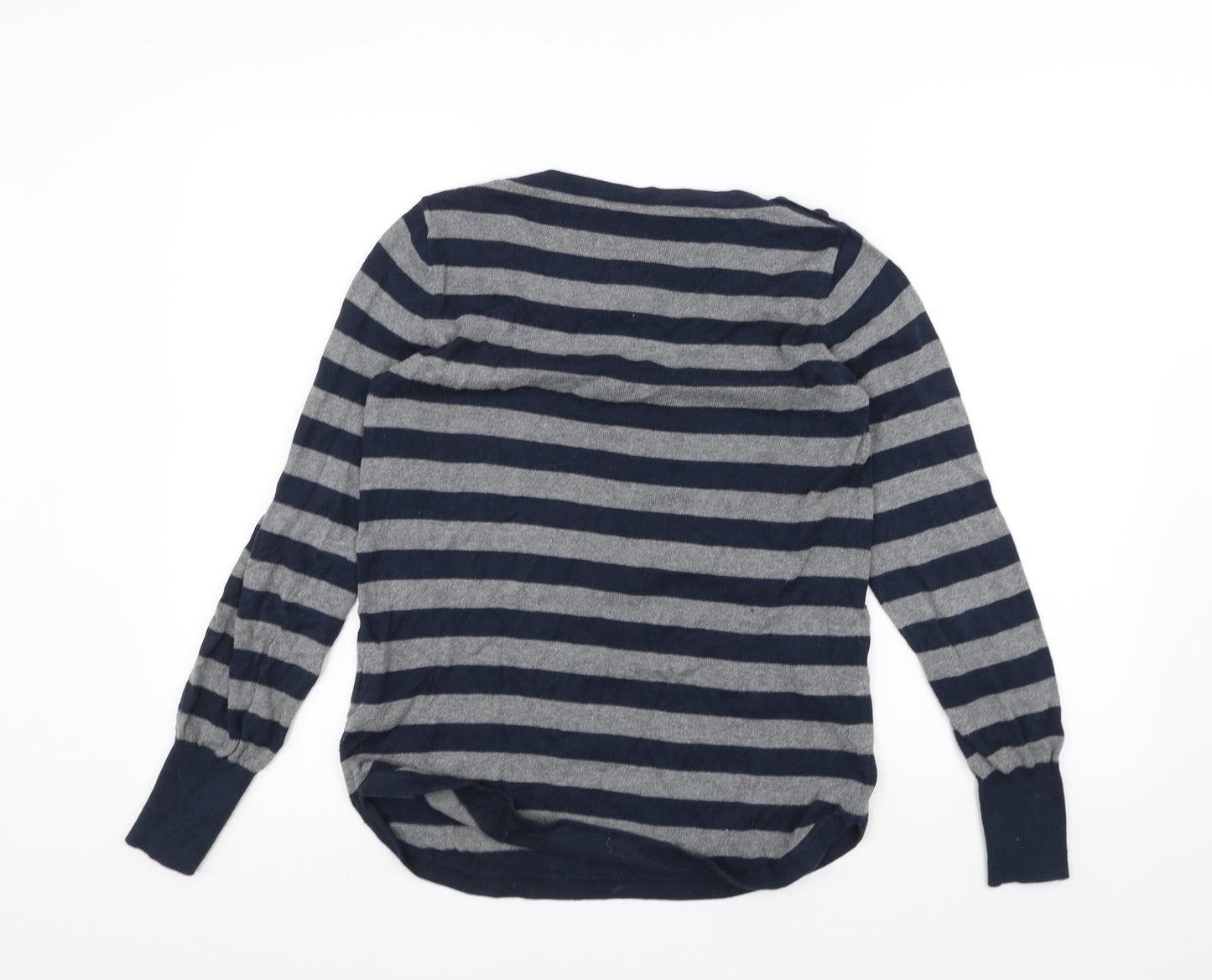 Oasis Womens Grey Striped  Basic T-Shirt Size S