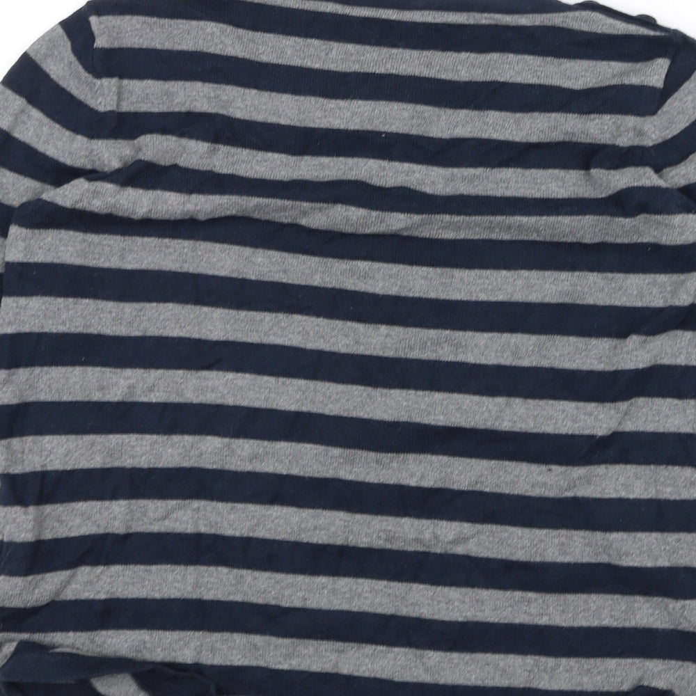 Oasis Womens Grey Striped  Basic T-Shirt Size S