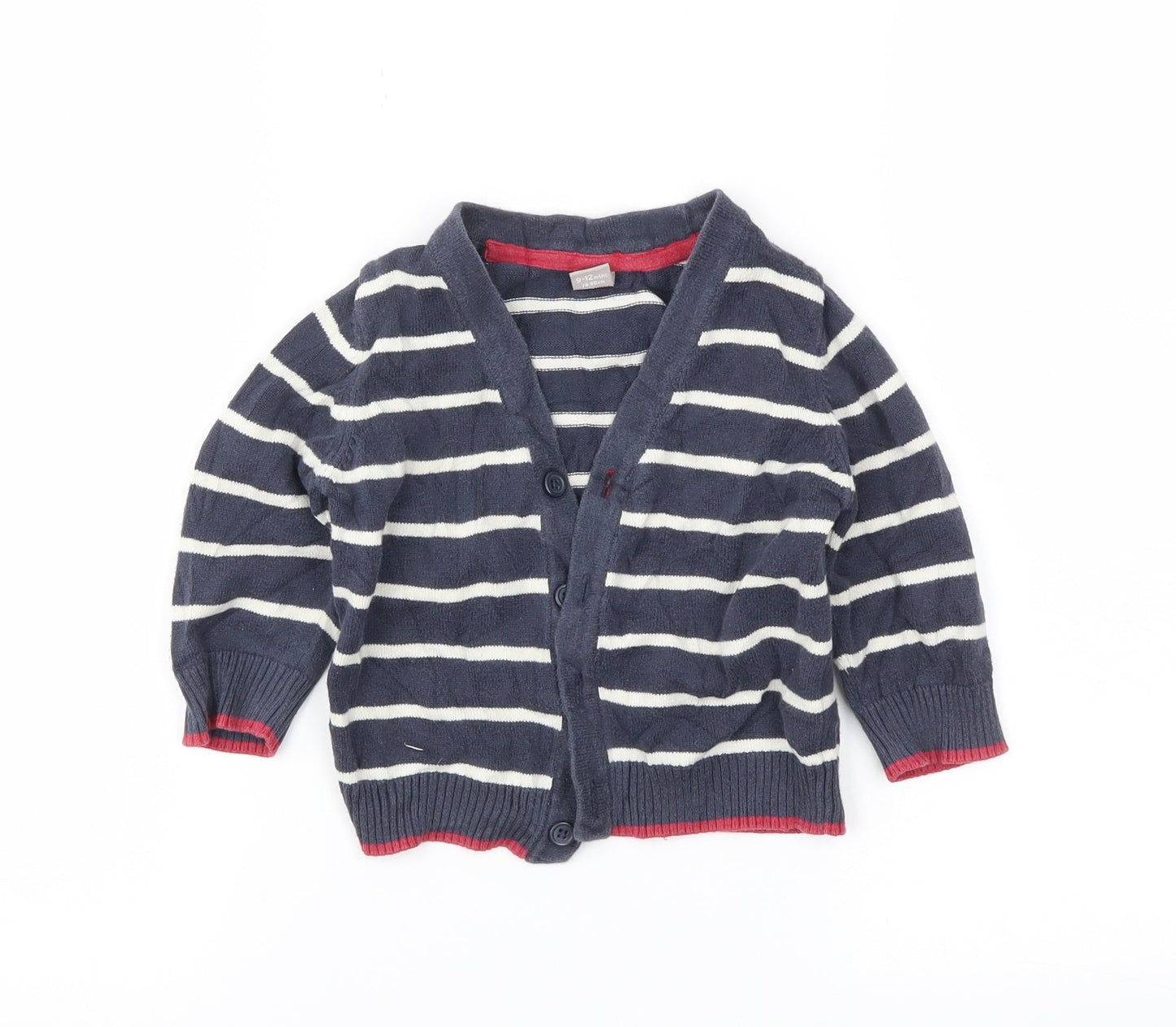 TU Girls Blue Striped  Cardigan Jumper Size 9-12 Months