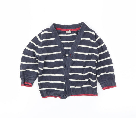TU Girls Blue Striped  Cardigan Jumper Size 9-12 Months